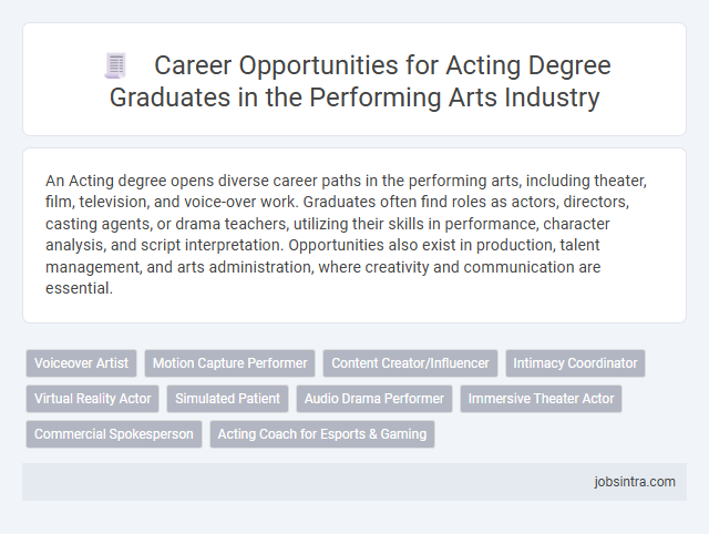Career Opportunities for Acting Degree Graduates in the Performing Arts Industry