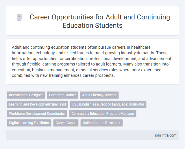 Career Opportunities for Adult and Continuing Education Students