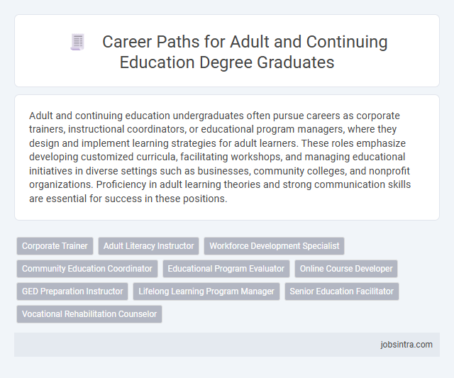 Career Paths for Adult and Continuing Education Degree Graduates