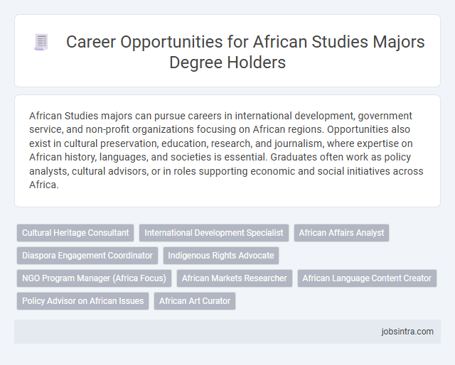 Career Opportunities for African Studies Majors Degree Holders