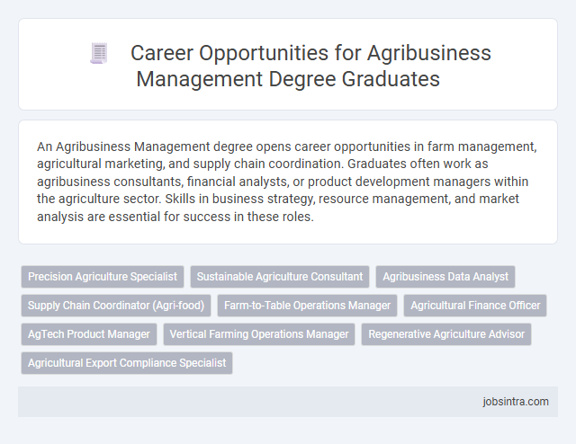 Career Opportunities for Agribusiness Management Degree Graduates