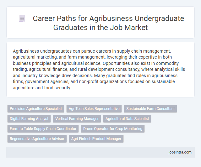 Career Paths for Agribusiness Undergraduate Graduates in the Job Market