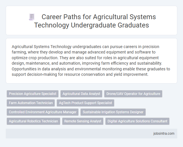 Career Paths for Agricultural Systems Technology Undergraduate Graduates