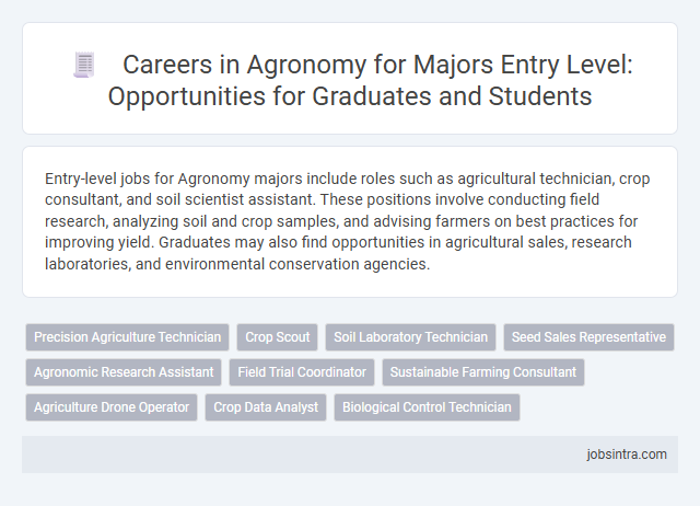 Careers in Agronomy for Majors Entry Level: Opportunities for Graduates and Students