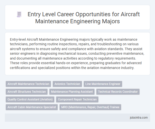 Entry Level Career Opportunities for Aircraft Maintenance Engineering Majors