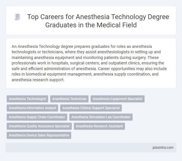 Top Careers for Anesthesia Technology Degree Graduates in the Medical Field