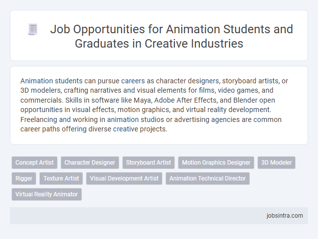 Job Opportunities for Animation Students and Graduates in Creative Industries