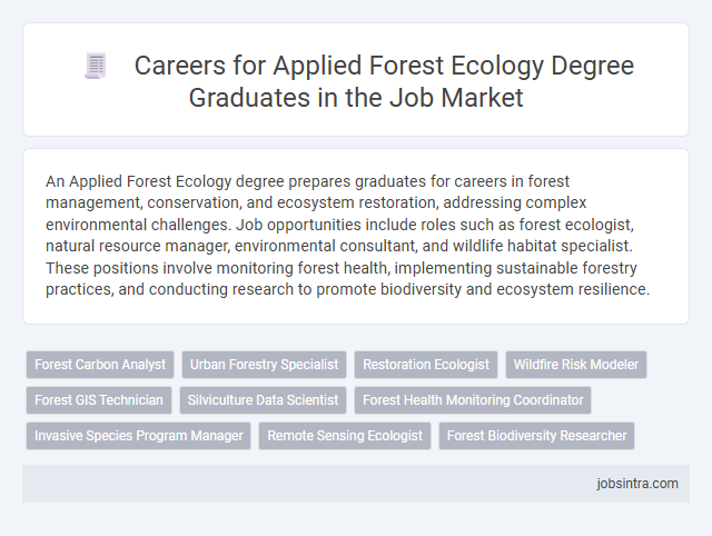 Careers for Applied Forest Ecology Degree Graduates in the Job Market