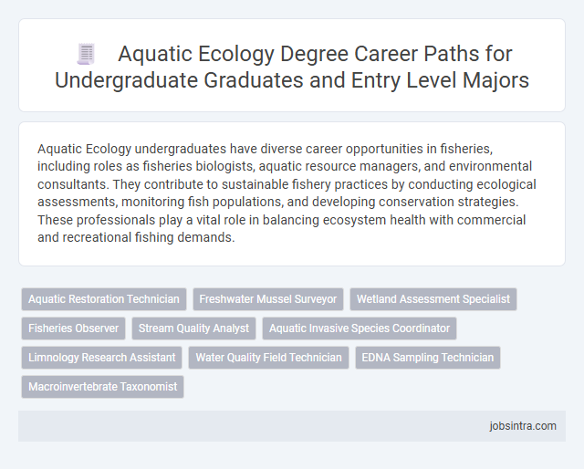 Aquatic Ecology Degree Career Paths for Undergraduate Graduates and Entry Level Majors