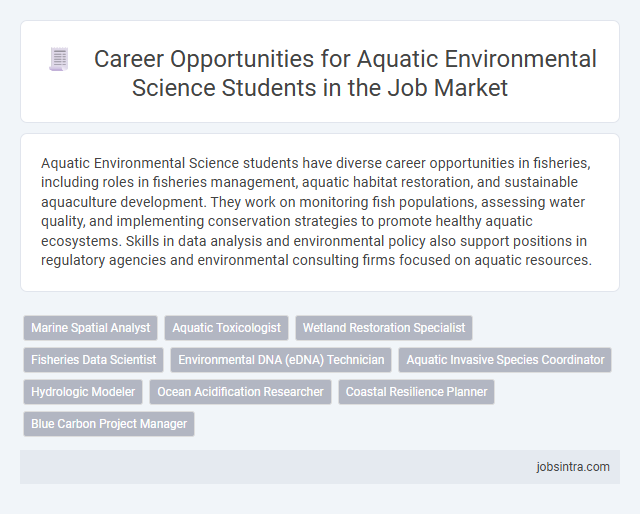 Career Opportunities for Aquatic Environmental Science Students in the Job Market