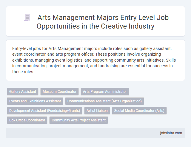 Arts Management Majors Entry Level Job Opportunities in the Creative Industry