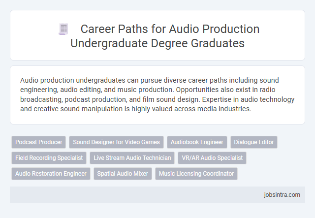 Career Paths for Audio Production Undergraduate Degree Graduates