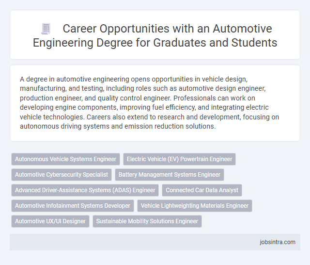 Career Opportunities with an Automotive Engineering Degree for Graduates and Students