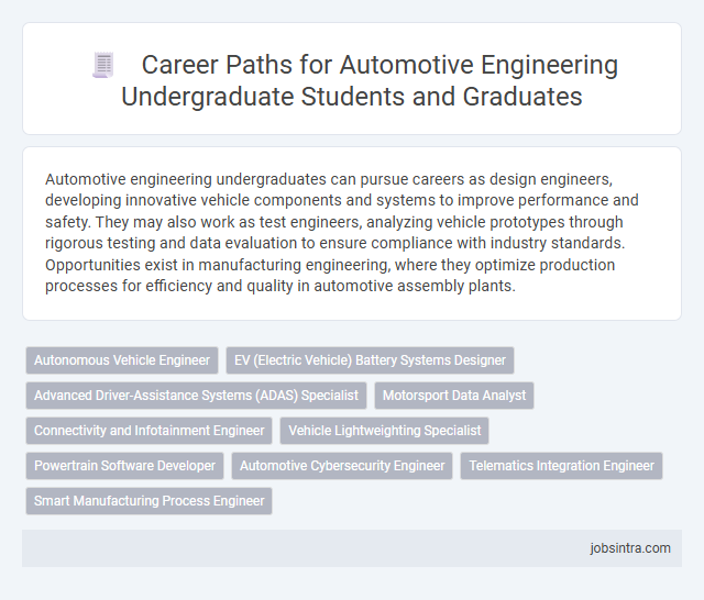 Career Paths for Automotive Engineering Undergraduate Students and Graduates