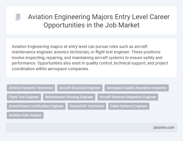 Aviation Engineering Majors Entry Level Career Opportunities in the Job Market