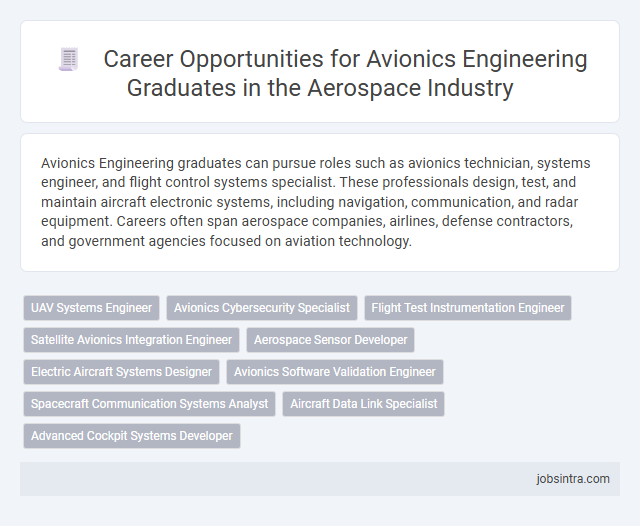 Career Opportunities for Avionics Engineering Graduates in the Aerospace Industry