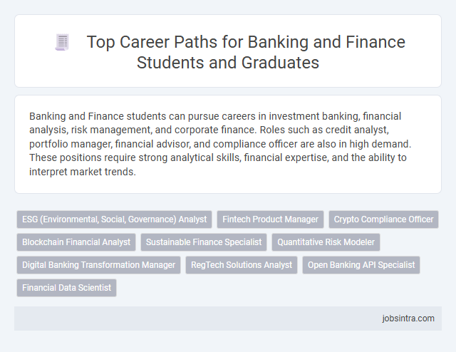 Top Career Paths for Banking and Finance Students and Graduates