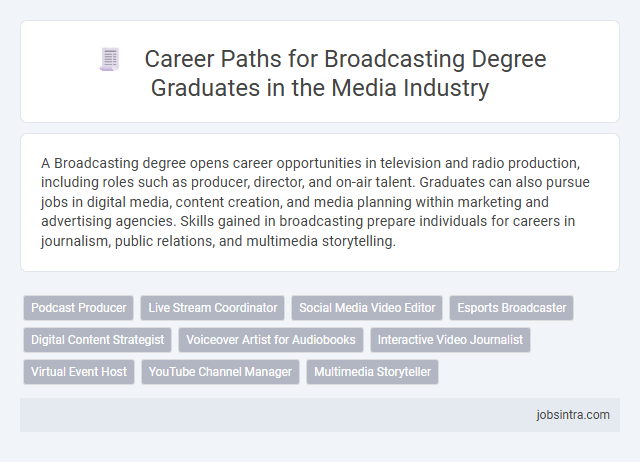 Career Paths for Broadcasting Degree Graduates in the Media Industry