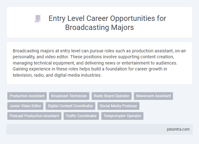 Entry Level Career Opportunities for Broadcasting Majors