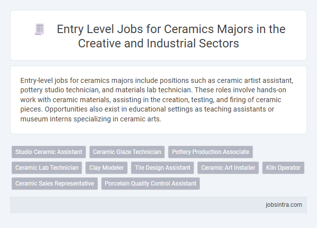 Entry Level Jobs for Ceramics Majors in the Creative and Industrial Sectors