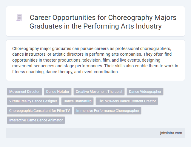 Career Opportunities for Choreography Majors Graduates in the Performing Arts Industry