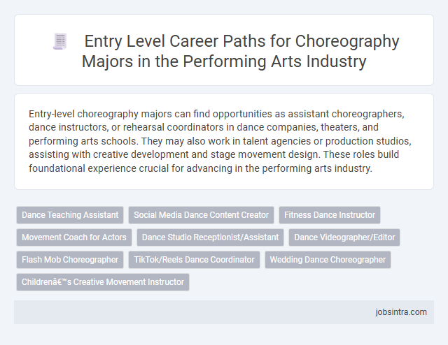 Entry Level Career Paths for Choreography Majors in the Performing Arts Industry
