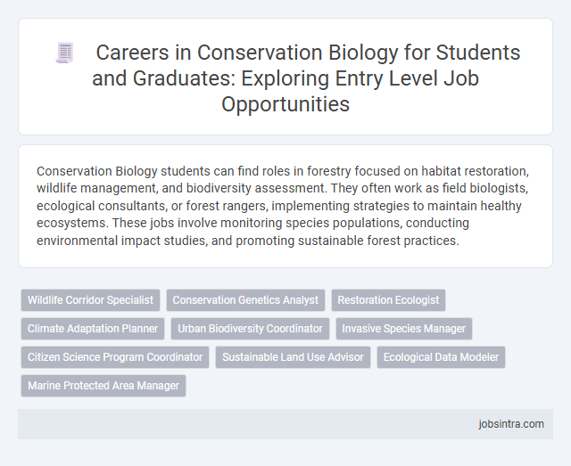 Careers in Conservation Biology for Students and Graduates: Exploring Entry Level Job Opportunities