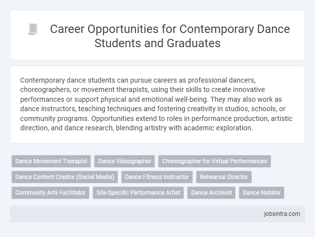 Career Opportunities for Contemporary Dance Students and Graduates