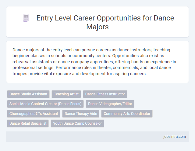 Entry Level Career Opportunities for Dance Majors