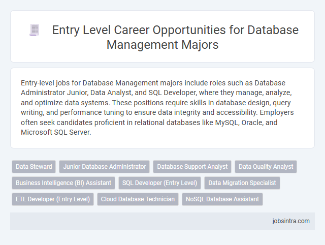 Entry Level Career Opportunities for Database Management Majors