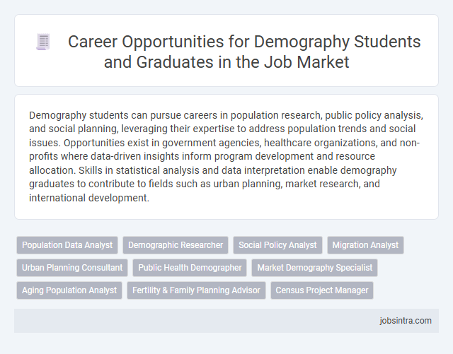 Career Opportunities for Demography Students and Graduates in the Job Market