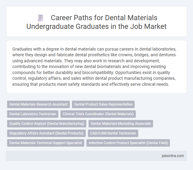 Career Paths for Dental Materials Undergraduate Graduates in the Job Market
