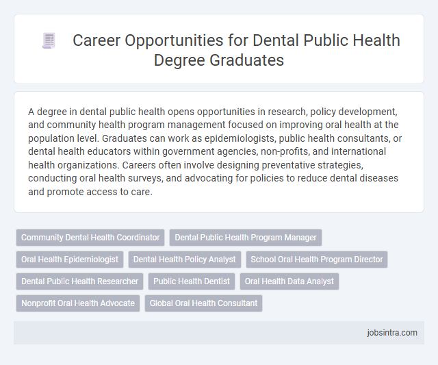 Career Opportunities for Dental Public Health Degree Graduates