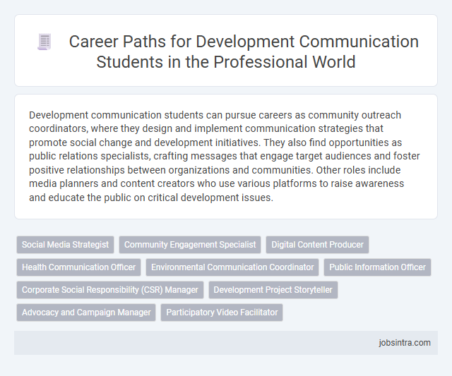 Career Paths for Development Communication Students in the Professional World