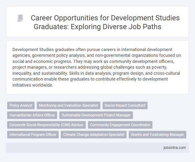 Career Opportunities for Development Studies Graduates: Exploring Diverse Job Paths