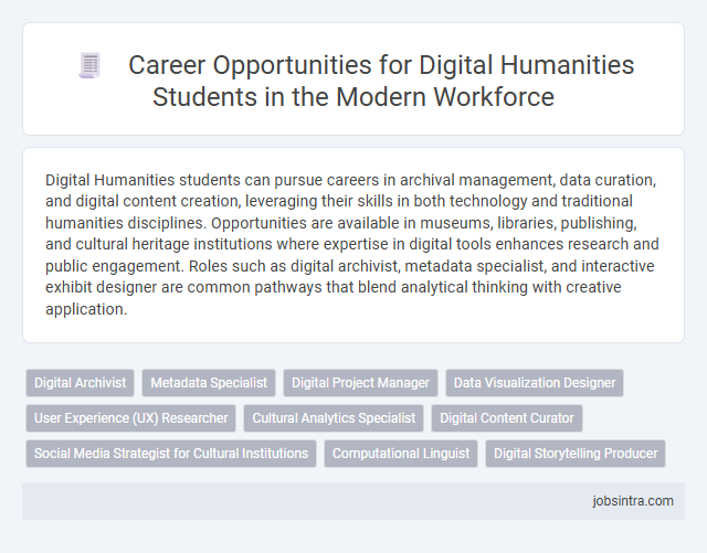Career Opportunities for Digital Humanities Students in the Modern Workforce