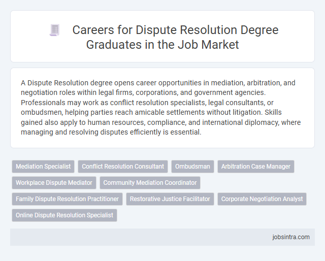 Careers for Dispute Resolution Degree Graduates in the Job Market