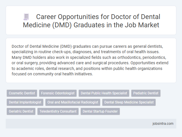 Career Opportunities for Doctor of Dental Medicine (DMD) Graduates in the Job Market