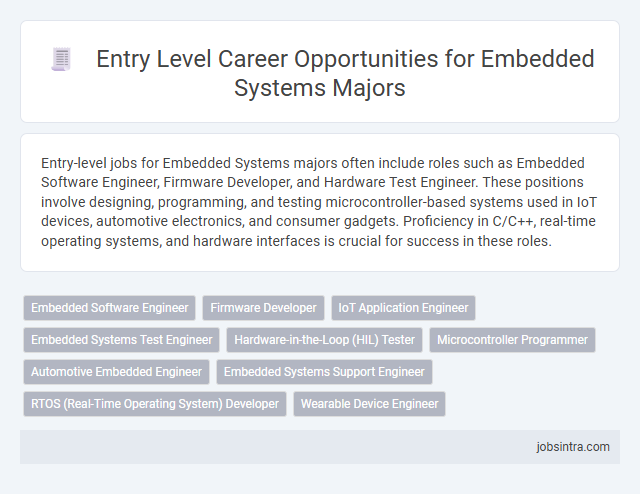 Entry Level Career Opportunities for Embedded Systems Majors