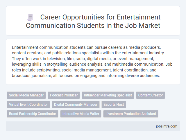 Career Opportunities for Entertainment Communication Students in the Job Market