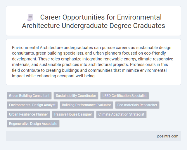 Career Opportunities for Environmental Architecture Undergraduate Degree Graduates