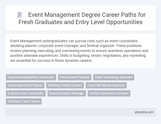 Event Management Degree Career Paths for Fresh Graduates and Entry Level Opportunities