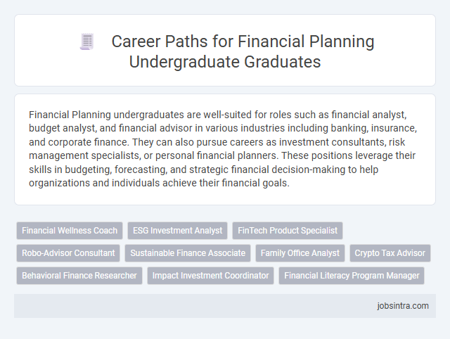 Career Paths for Financial Planning Undergraduate Graduates