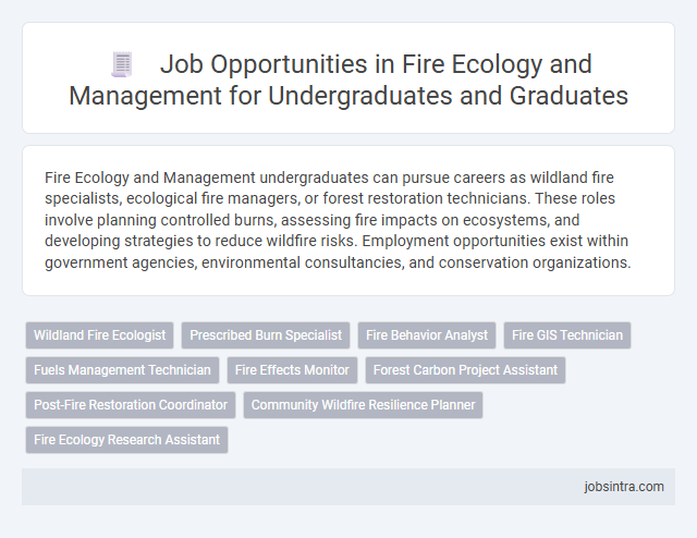 Job Opportunities in Fire Ecology and Management for Undergraduates and Graduates