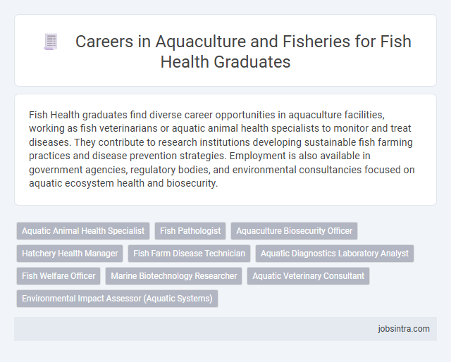 Careers in Aquaculture and Fisheries for Fish Health Graduates
