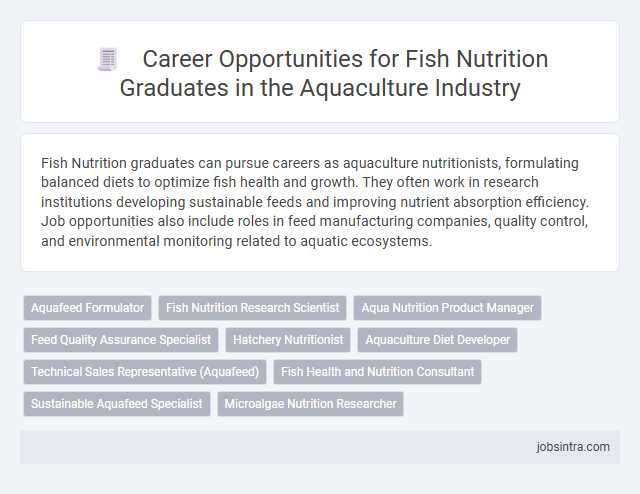 Career Opportunities for Fish Nutrition Graduates in the Aquaculture Industry