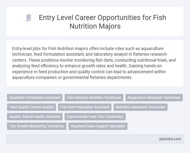 Entry Level Career Opportunities for Fish Nutrition Majors