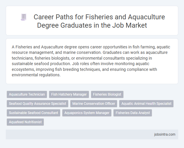 Career Paths for Fisheries and Aquaculture Degree Graduates in the Job Market