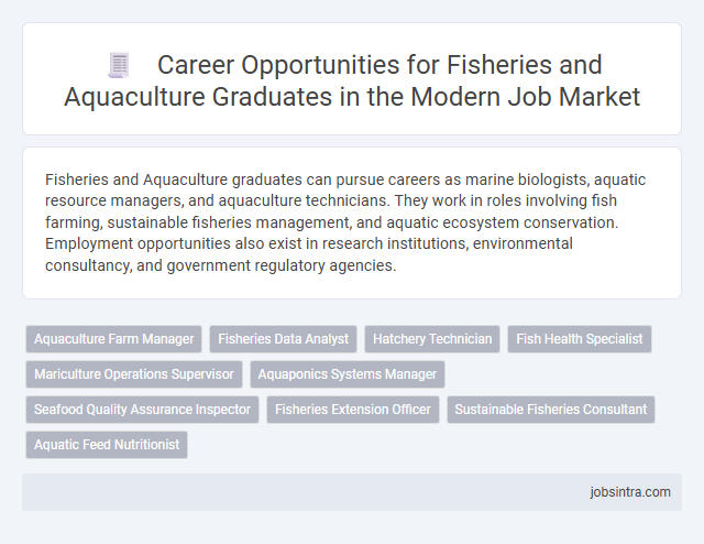 Career Opportunities for Fisheries and Aquaculture Graduates in the Modern Job Market