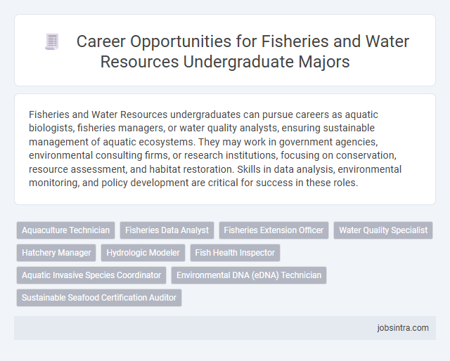 Career Opportunities for Fisheries and Water Resources Undergraduate Majors